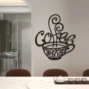 1 pcs de silueta de taza de café para decoración de pared, escultura de metal para cafeterí Quierox - Tienda Online