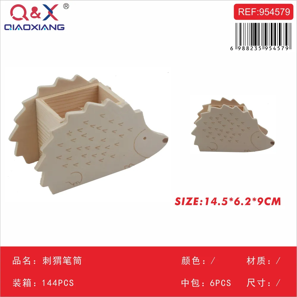 Porta Lápices Madera Forma Erizo Q&X