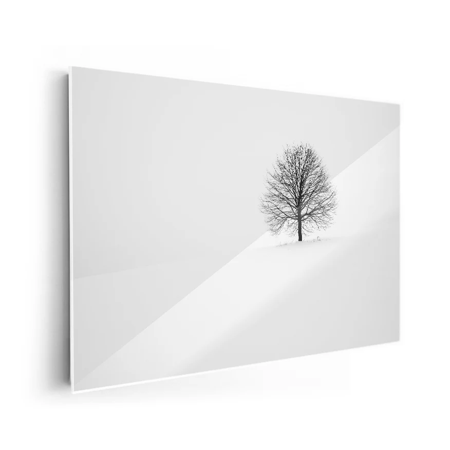 Árbol Solitario Nevado Poster