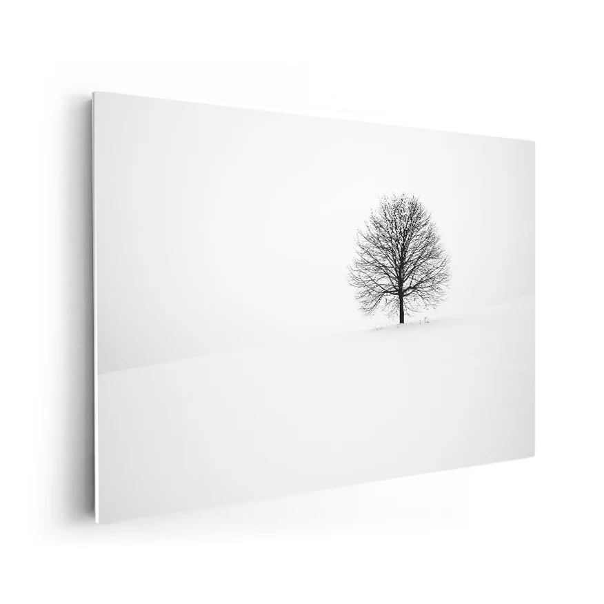 Árbol Solitario Nevado Poster