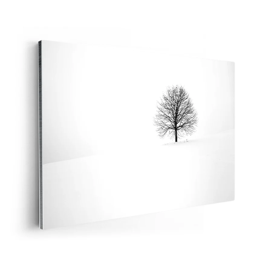 Árbol Solitario Nevado Poster