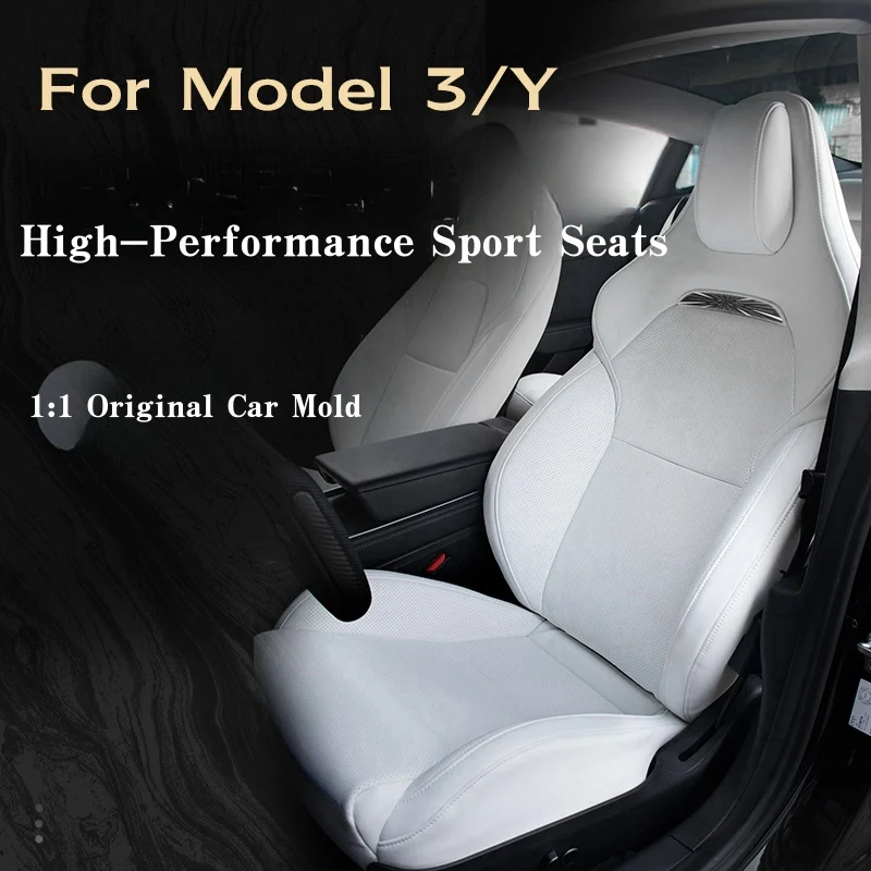 Reemplazo de asientos de estilo deportivo ventilado de alto rendimiento para Tesla Model 3/Y Highland Negro