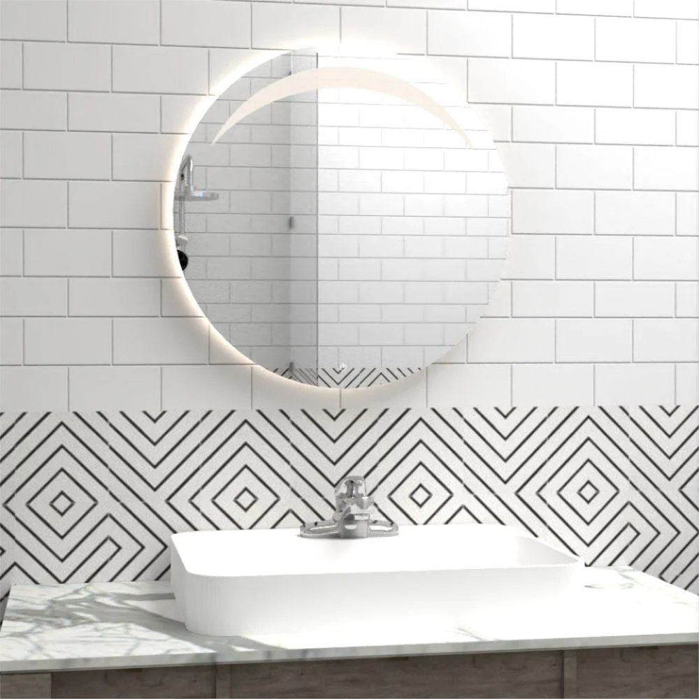 Espejo Circular Bombay, Gris, con Luz Led Reflekta MG