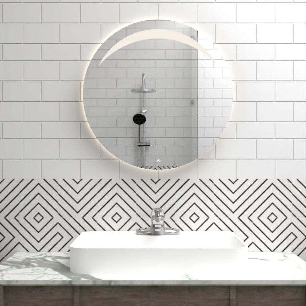Espejo Circular Bombay, Gris, con Luz Led Reflekta MG