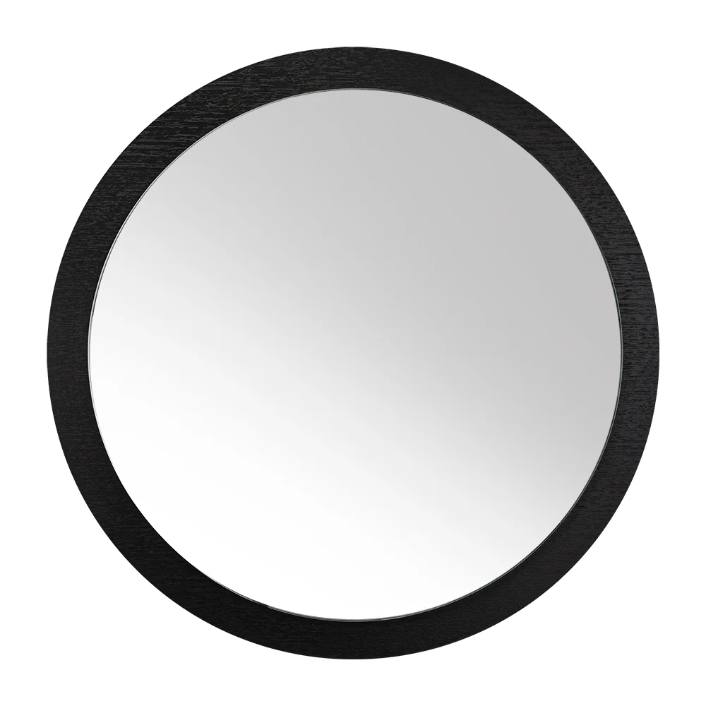 Espejo Circular Boris, Negro, Con Marco Reflekta MG