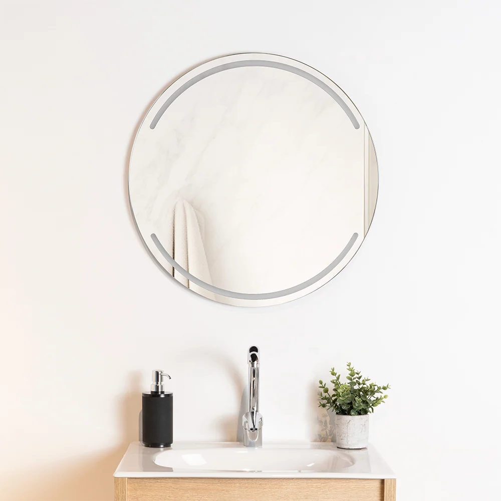 Espejo Circular Dallas, con Diseño en Sandblasting Reflekta MG