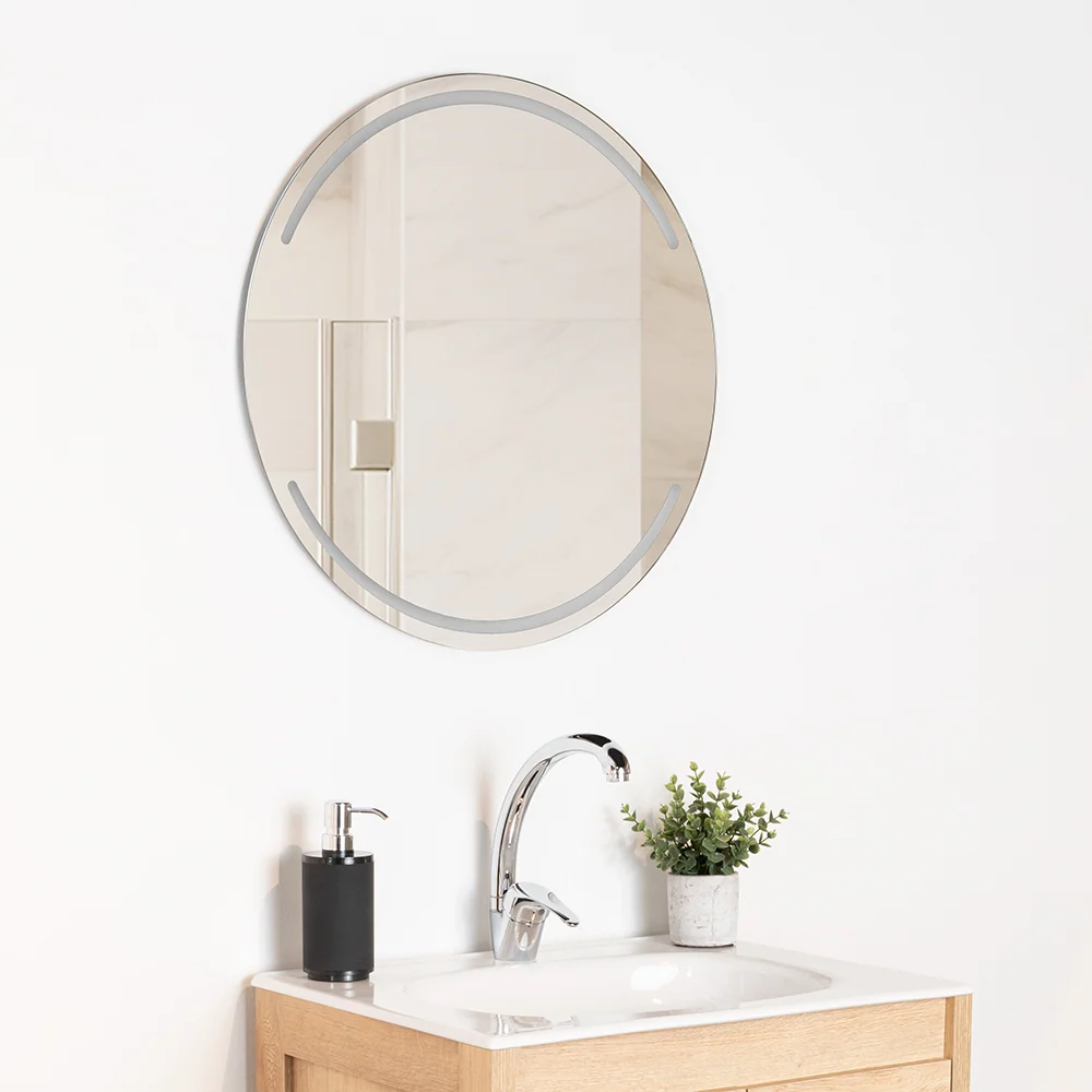 Espejo Circular Dallas, con Diseño en Sandblasting Reflekta MG