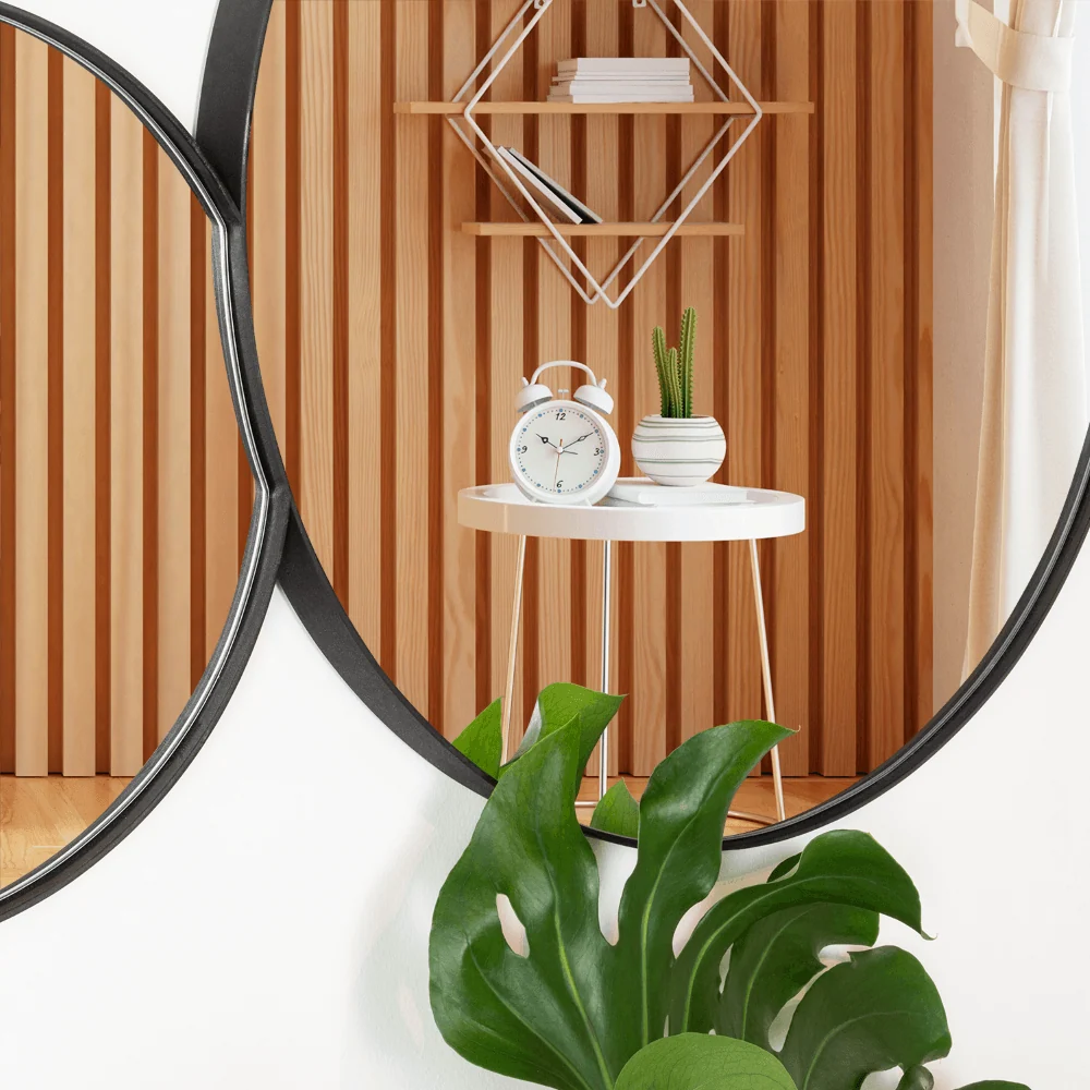 Espejo Circular George, Negro, Diseño Moderno Reflekta MG