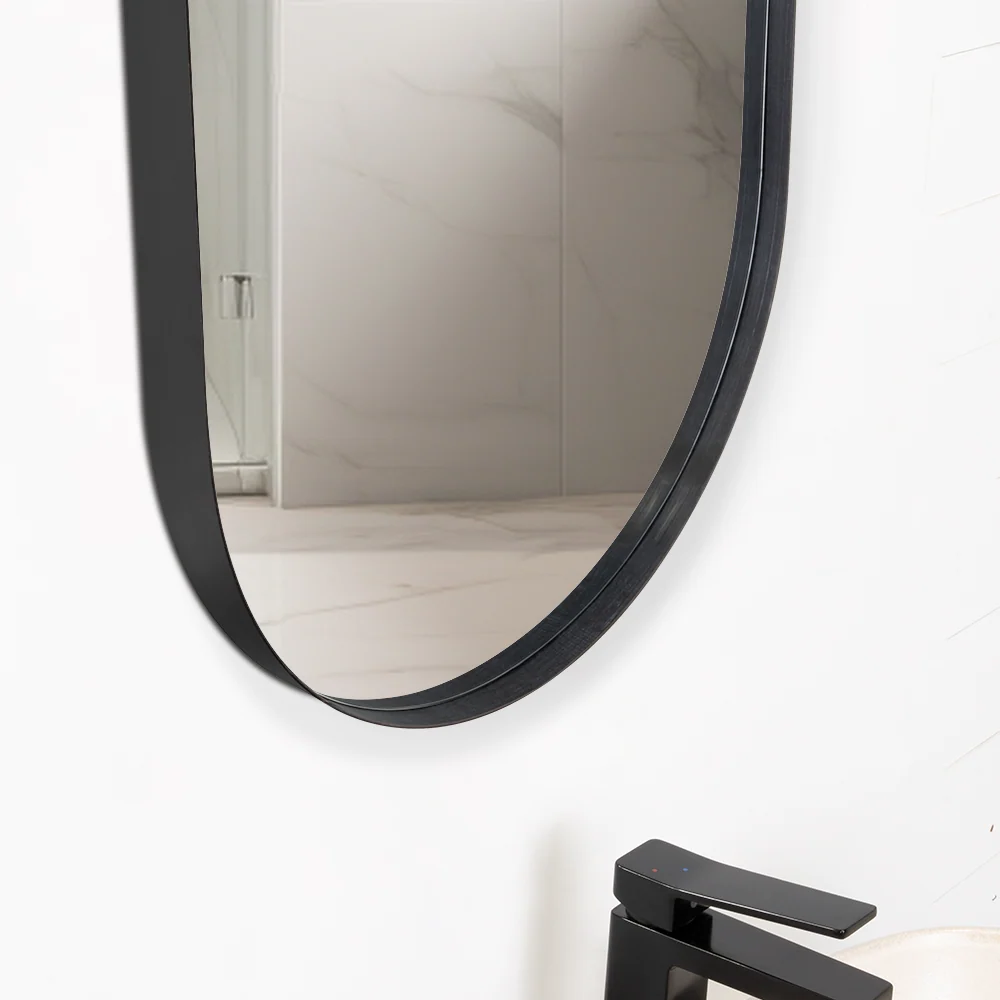 Espejo Grecia, Color Negro, Semicirculo Reflekta MG
