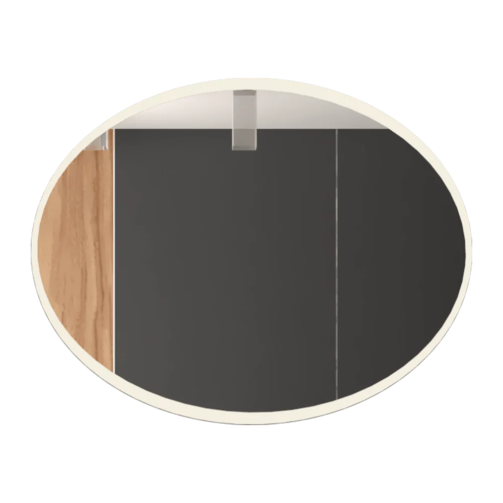 Espejo Ovalado Horus, Gris, con Bordes En Sandblasting Reflekta MG