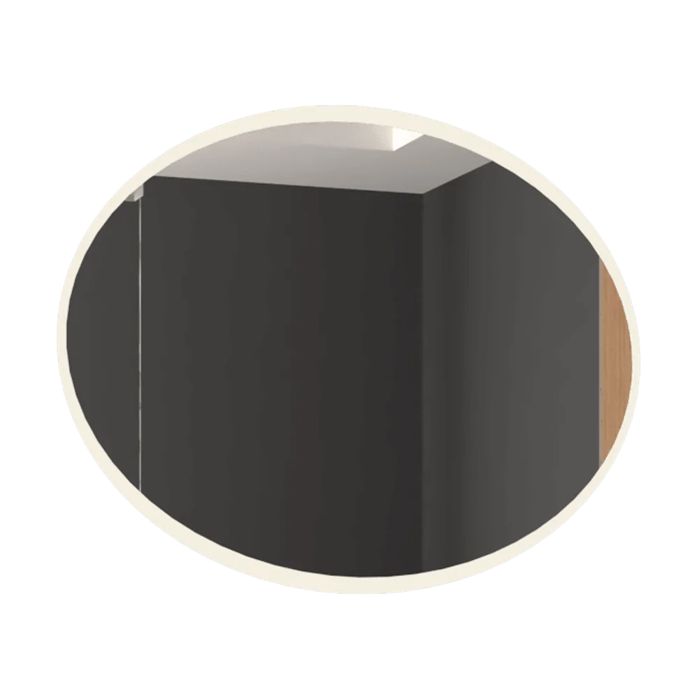 Espejo Ovalado Horus, Gris, con Bordes En Sandblasting Reflekta MG