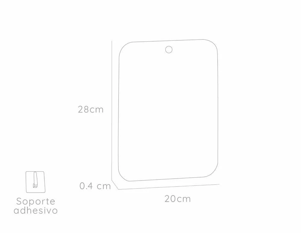 Espejo Rectangular Basic, Gris, Diseño Moderno Reflekta MG