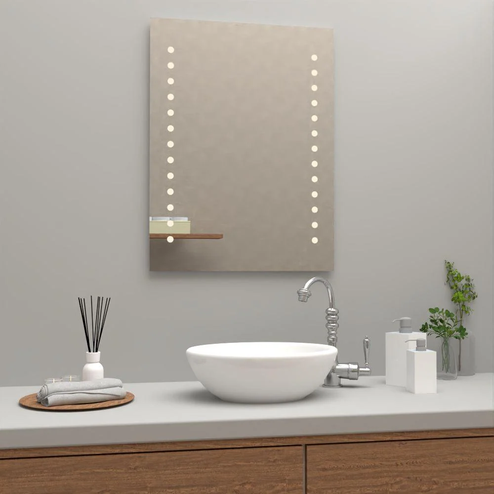Espejo Rectangular Bra, Gris, con Diseño en Sandblasting Reflekta MG