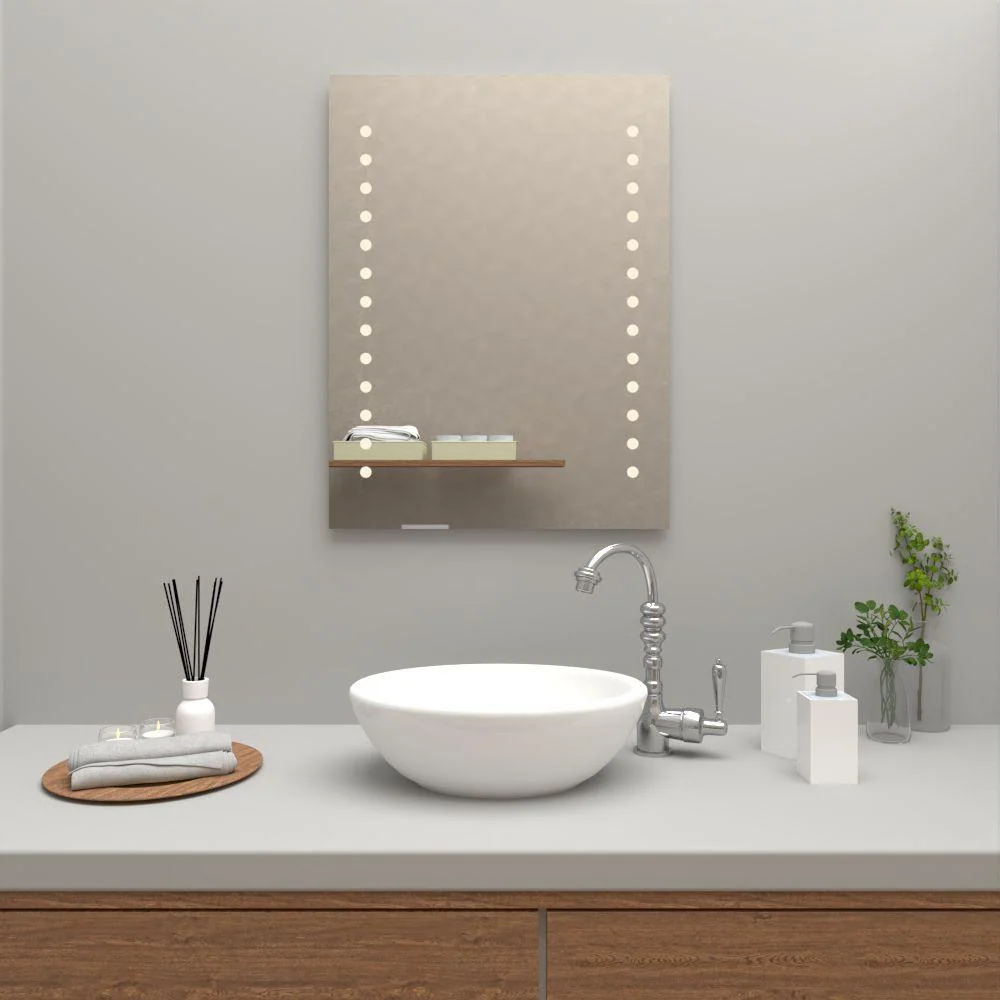 Espejo Rectangular Bra, Gris, con Diseño en Sandblasting Reflekta MG