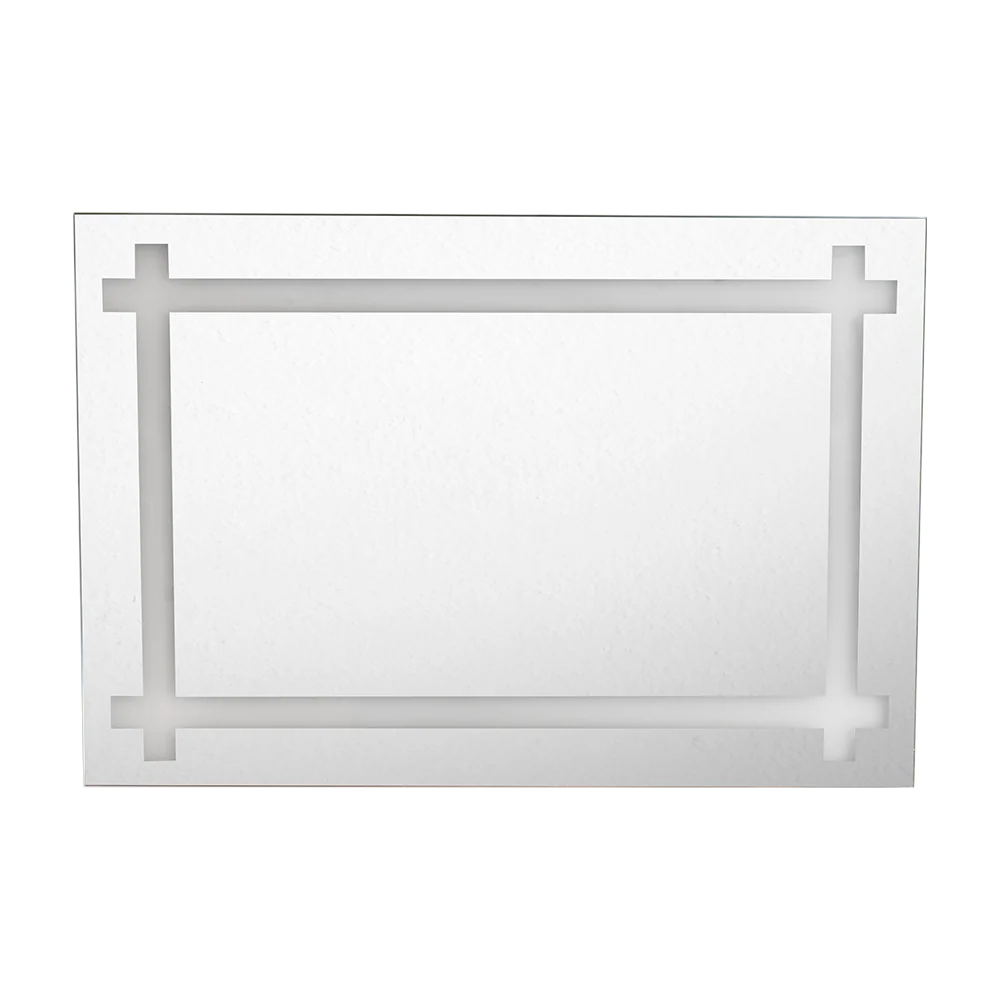 Espejo Rectangular Broni, Gris, con Diseño en Sandblasting Reflekta MG