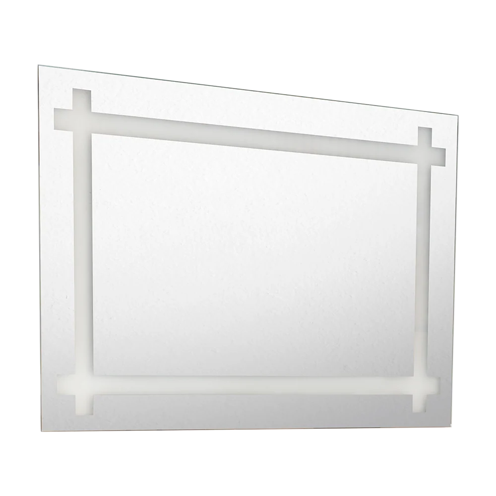 Espejo Rectangular Broni, Gris, con Diseño en Sandblasting Reflekta MG