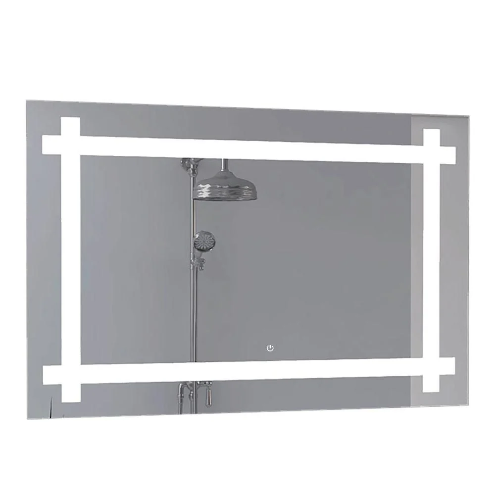 Espejo Rectangular Broni, Gris, con Luz Led y Botón Touch Reflekta MG