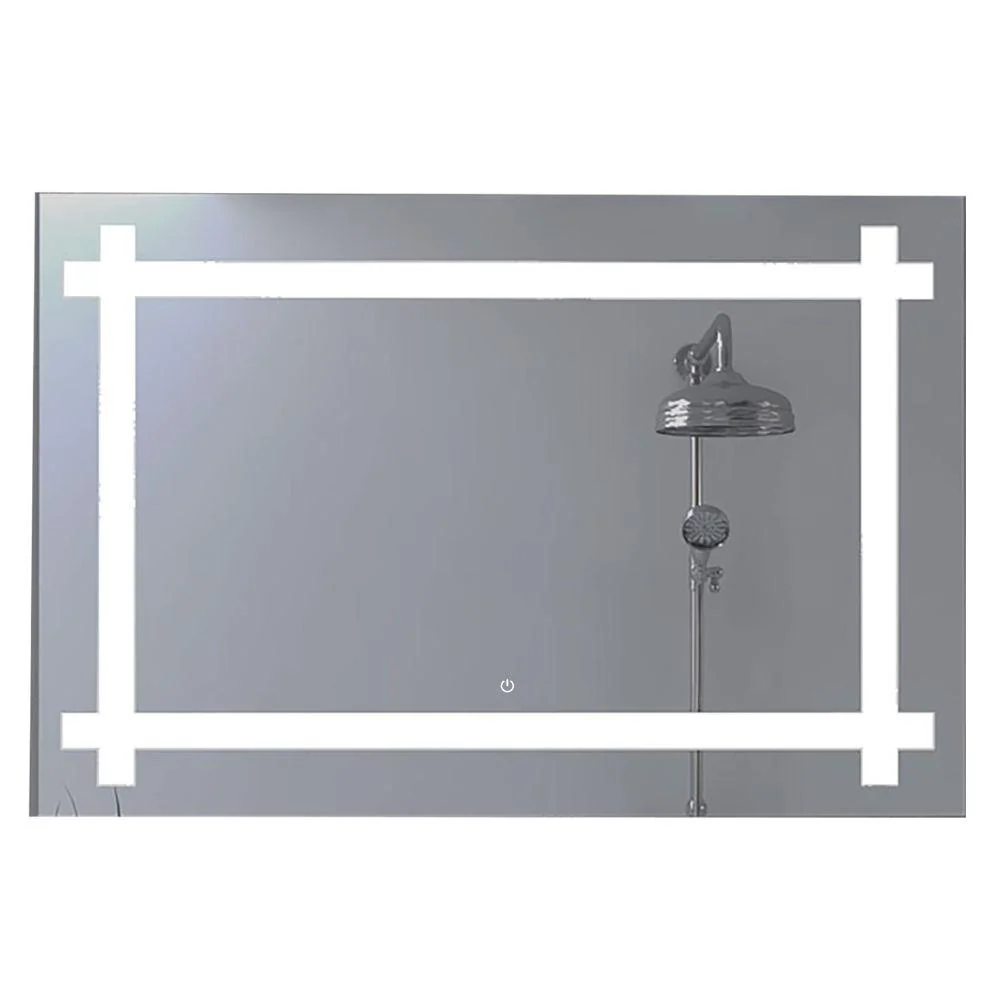 Espejo Rectangular Broni, Gris, con Luz Led y Botón Touch Reflekta MG