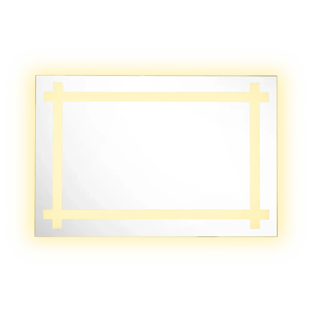 Espejo Rectangular Broni, Gris, con Luz Led Reflekta MG