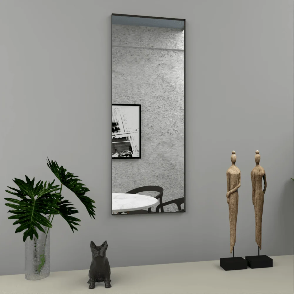 Espejo Rectangular Galena, Negro, con Marco En Estructura En Aluminio Reflekta MG