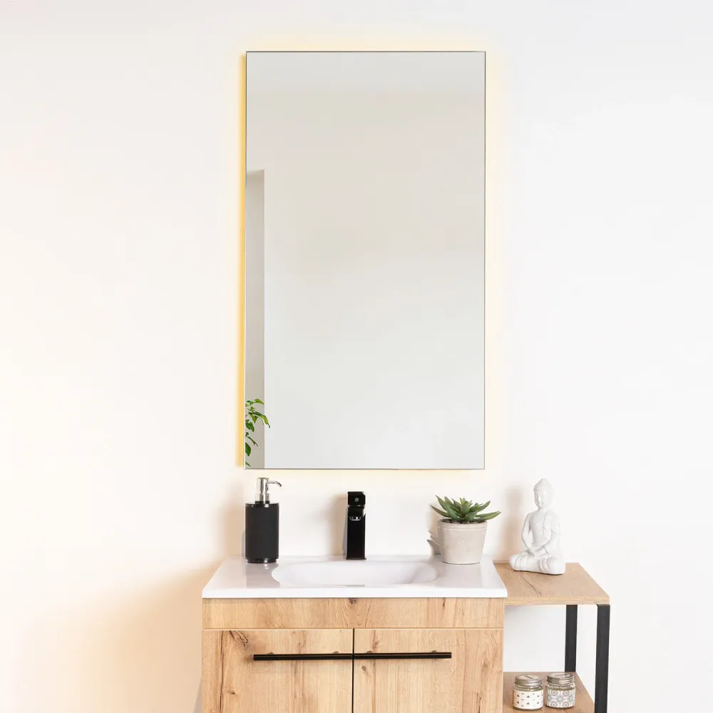 Espejo Rectangular Garda, Gris, Diseño Moderno Reflekta MG