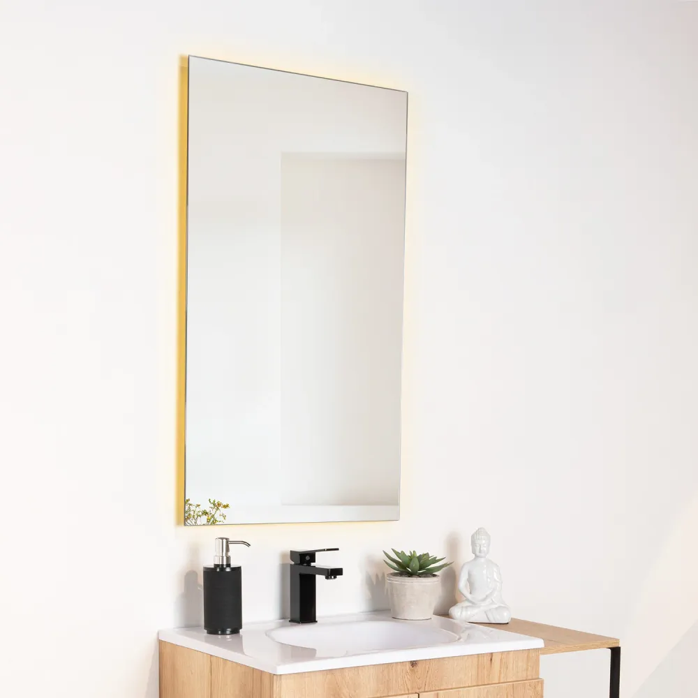 Espejo Rectangular Garda, Gris, Diseño Moderno Reflekta MG