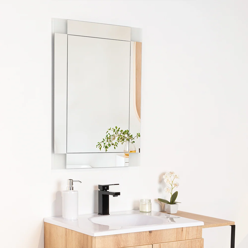Espejo Rectangular Genova, Capri 75, ensamble la pared con Diseño en Sandblasting Reflekta MG