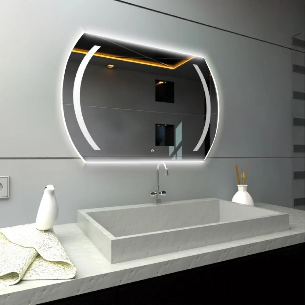 Espejo Rectangular Manson, Gris, con Luz Led y Botón Touch Reflekta MG