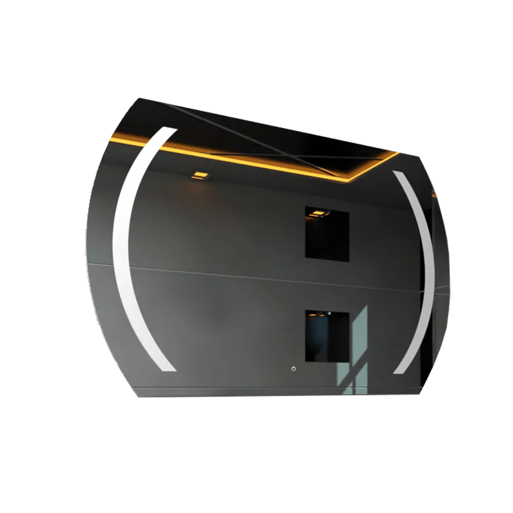 Espejo Rectangular Manson, Gris, con Luz Led y Botón Touch Reflekta MG