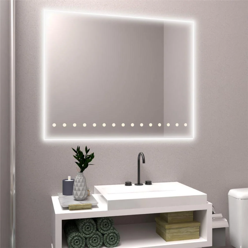 Espejo Rectangular Osiris, Gris, con Luz Led Reflekta MG