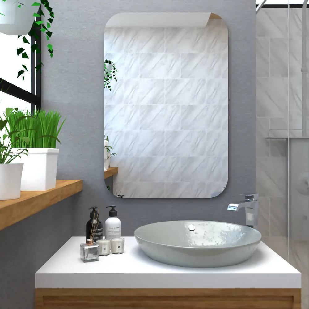 Espejo Rectangular Pompei, Gris, Diseño Moderno Reflekta MG
