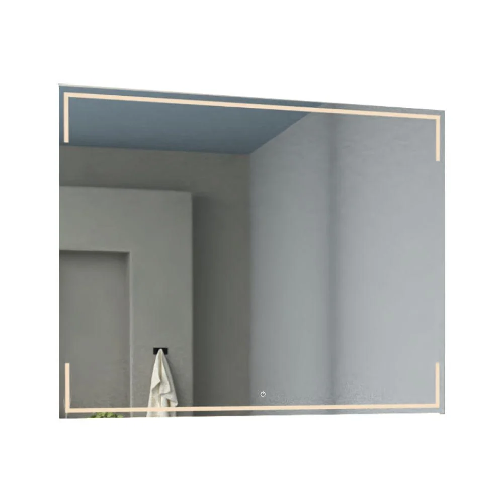 Espejo Rectangular Terranova, Gris, con Luz Led y Botón Touch Reflekta MG