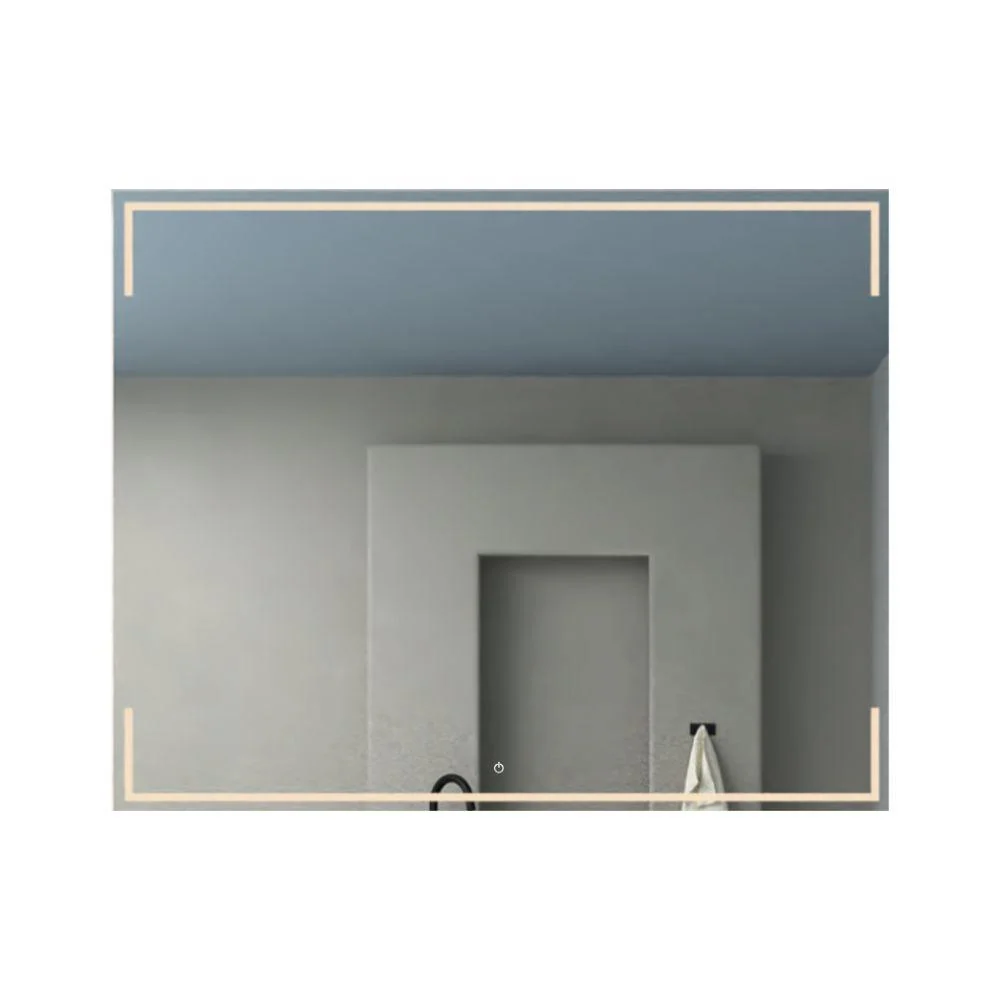 Espejo Rectangular Terranova, Gris, con Luz Led y Botón Touch Reflekta MG