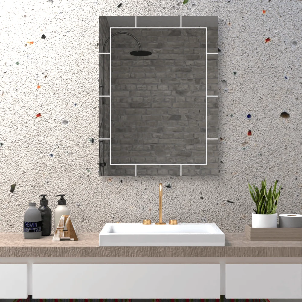 Espejo Rectangular Turin, con diseño en sandblasting Reflekta MG