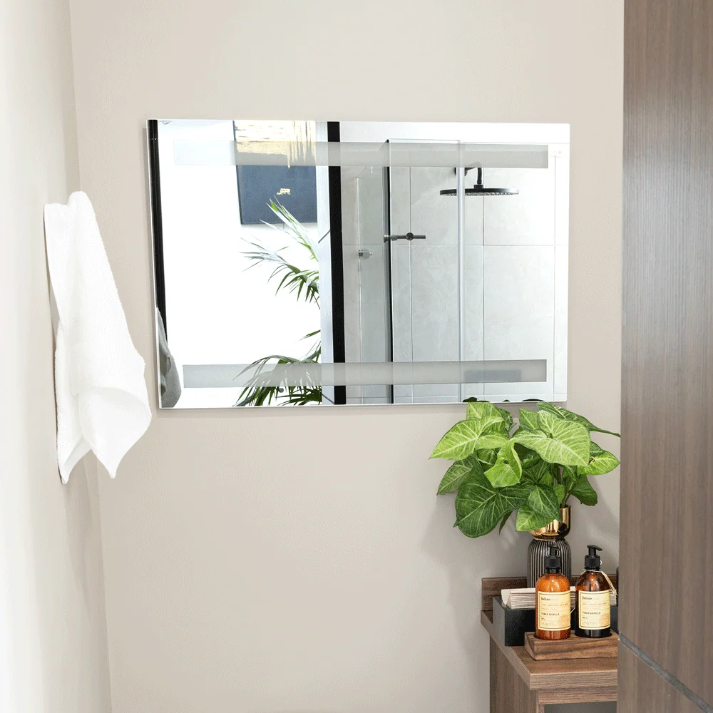 Espejo Rectangular Udine, Gris, Diseño Moderno Reflekta MG
