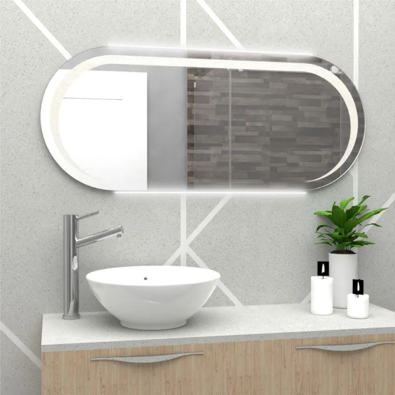 Espejo Rectangular Verón, Gris, con Luz Led Reflekta MG