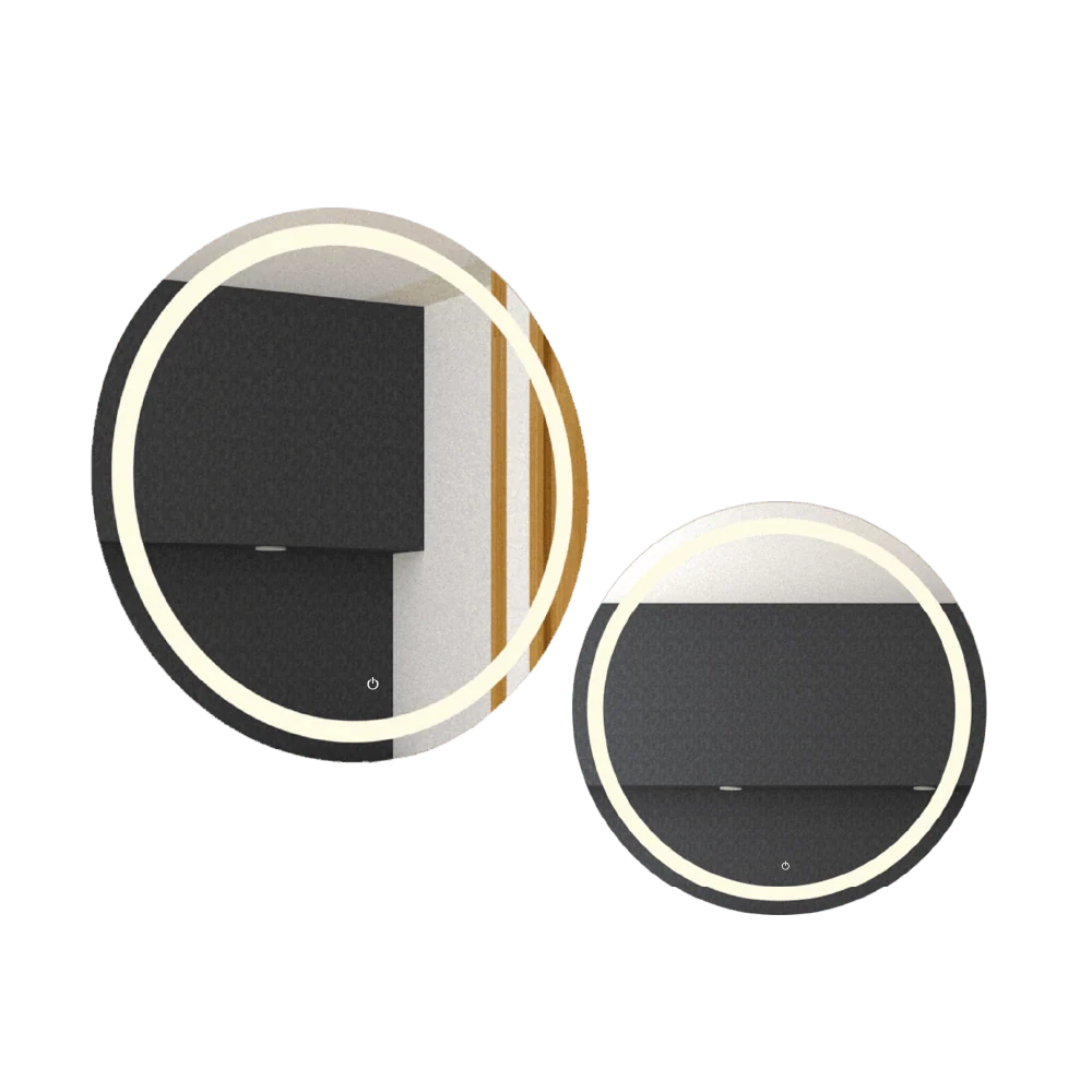 Espejo Circular Malibú, Gris, con Luz Led X2 Unidades Reflekta X2