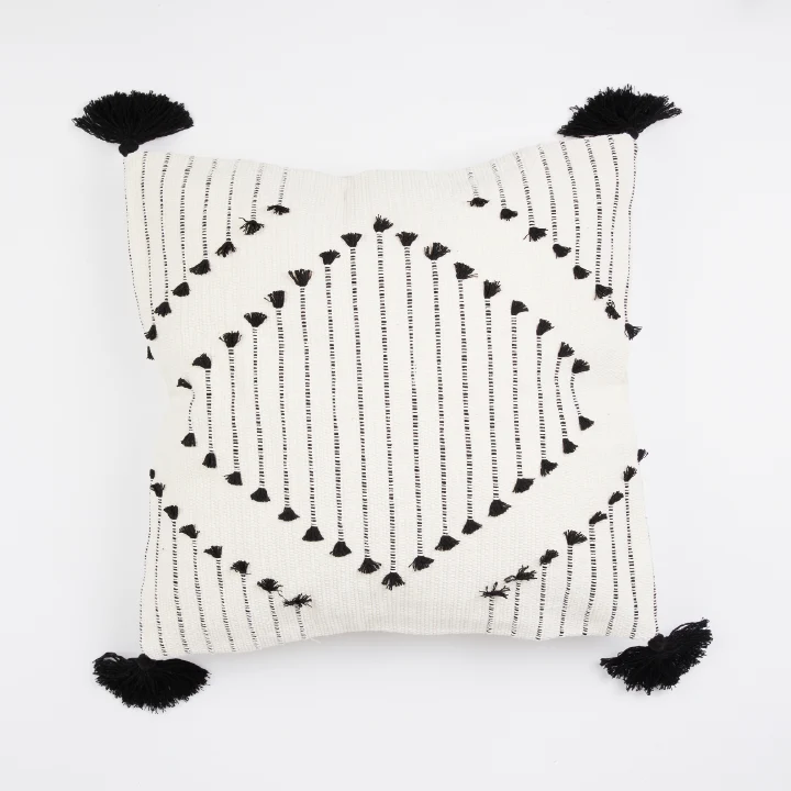 Funda de Cojín Deco Negro 45 x 45 Relan