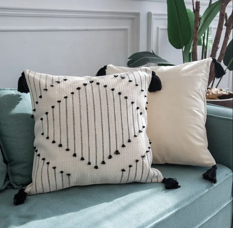 Funda de Cojín Deco Negro 45 x 45 Relan