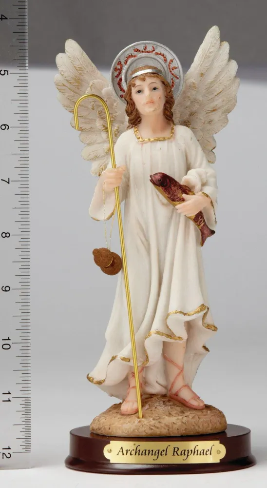 8" Arcángel Rafael - Pintado mano Religious Art