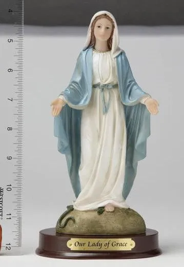 Estatua de Nuestra Señora de Gracia de 8" - Pintada mano Religious Art