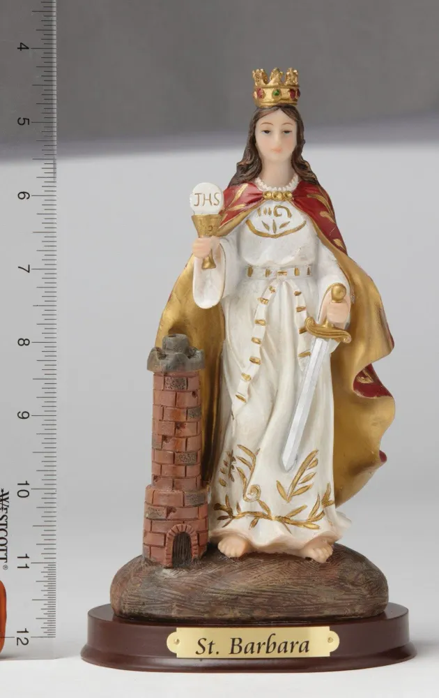 Estatua de Santa Bárbara de 8" - Pintada mano Religious Art