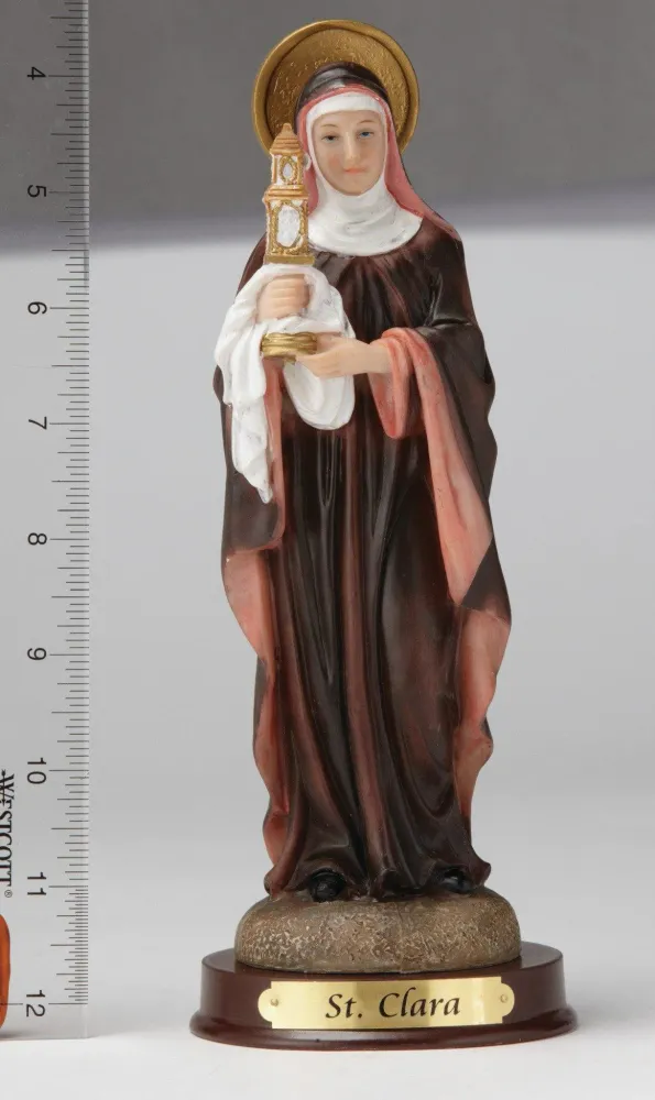 Estatua de Santa Clara de 8" - Pintada mano Religious Art