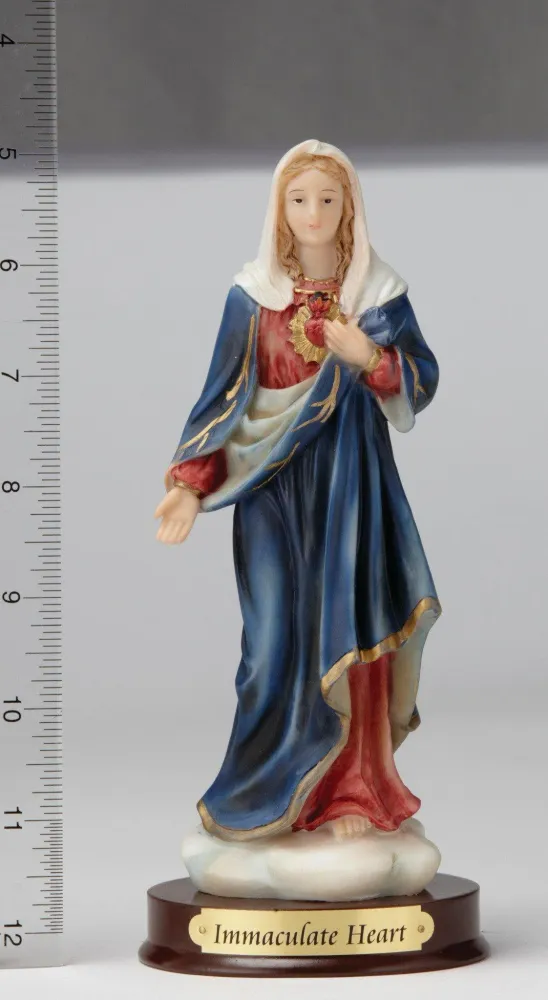 8" Inmaculado Corazón de Marí - Pintado mano Religious Art