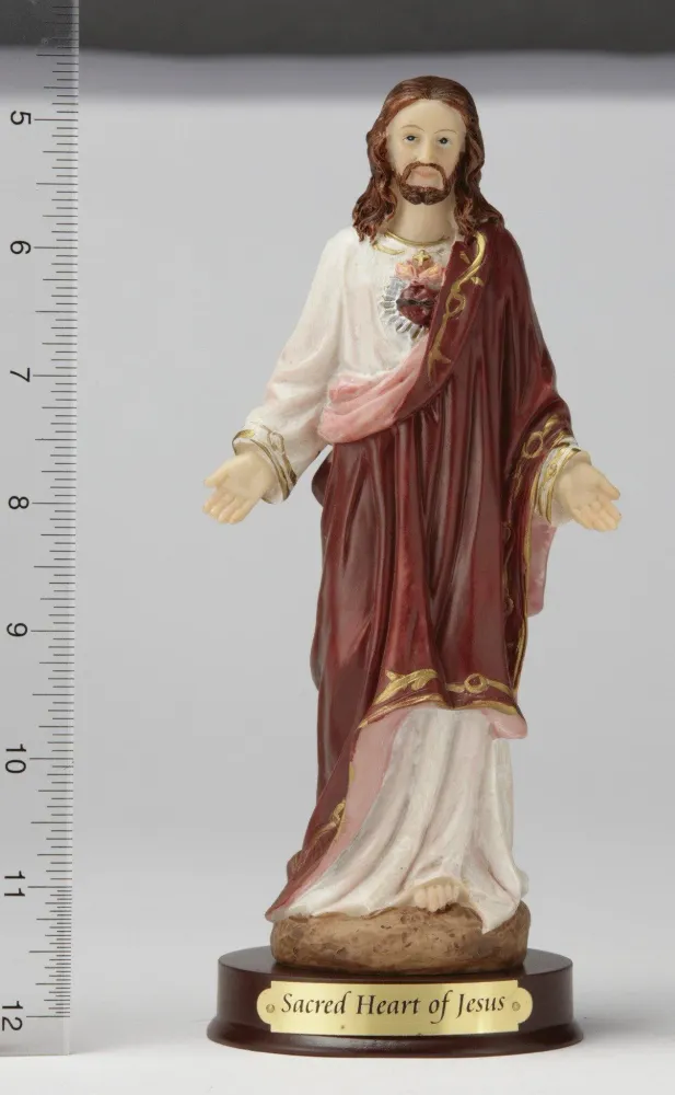 8" Sagrado Corazón de Jesús - Pintado Mano Religious Art