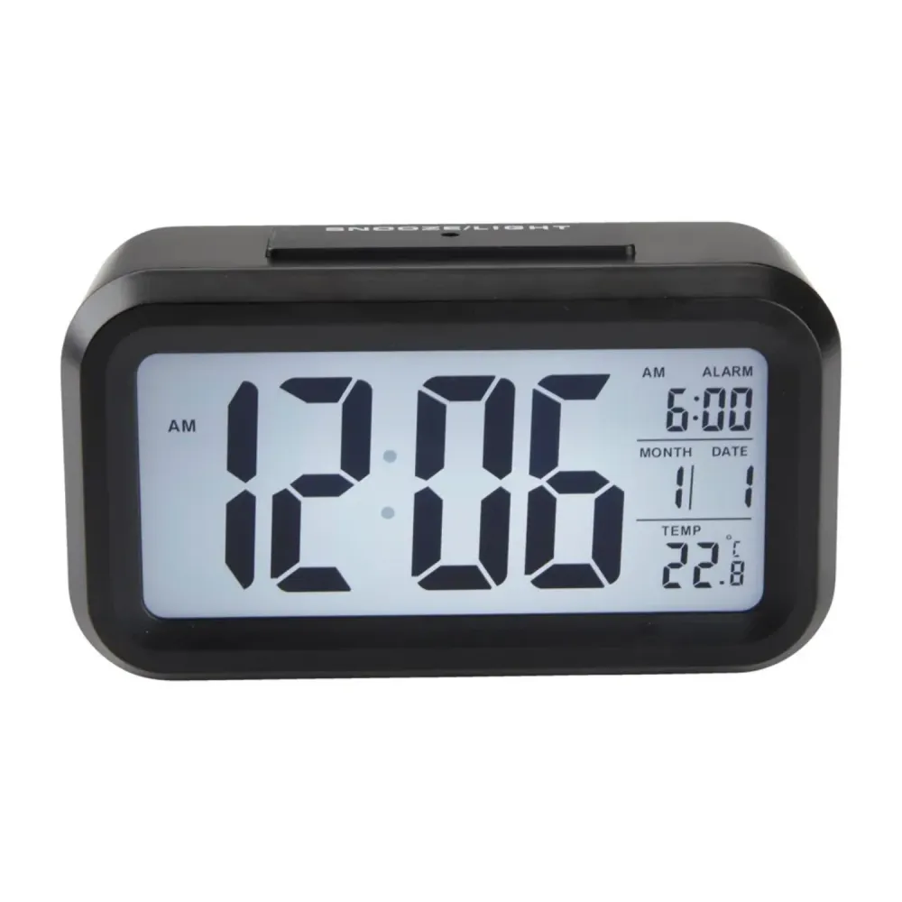 Reloj Despertador Pantalla LED Temperatura 14x7,5x4,5 CM Negro