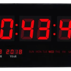 Reloj Digital LED Pared Hora Fecha Temperatura 22x46x2.5 CM