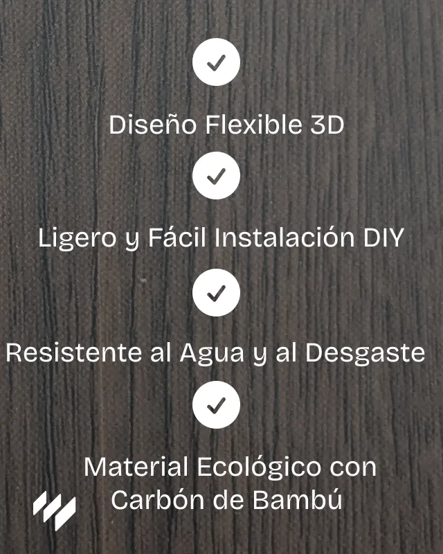 Panel Decorativo WPC Efecto Madera Roble Nocturno - Kore@ Revestimientos Pared
