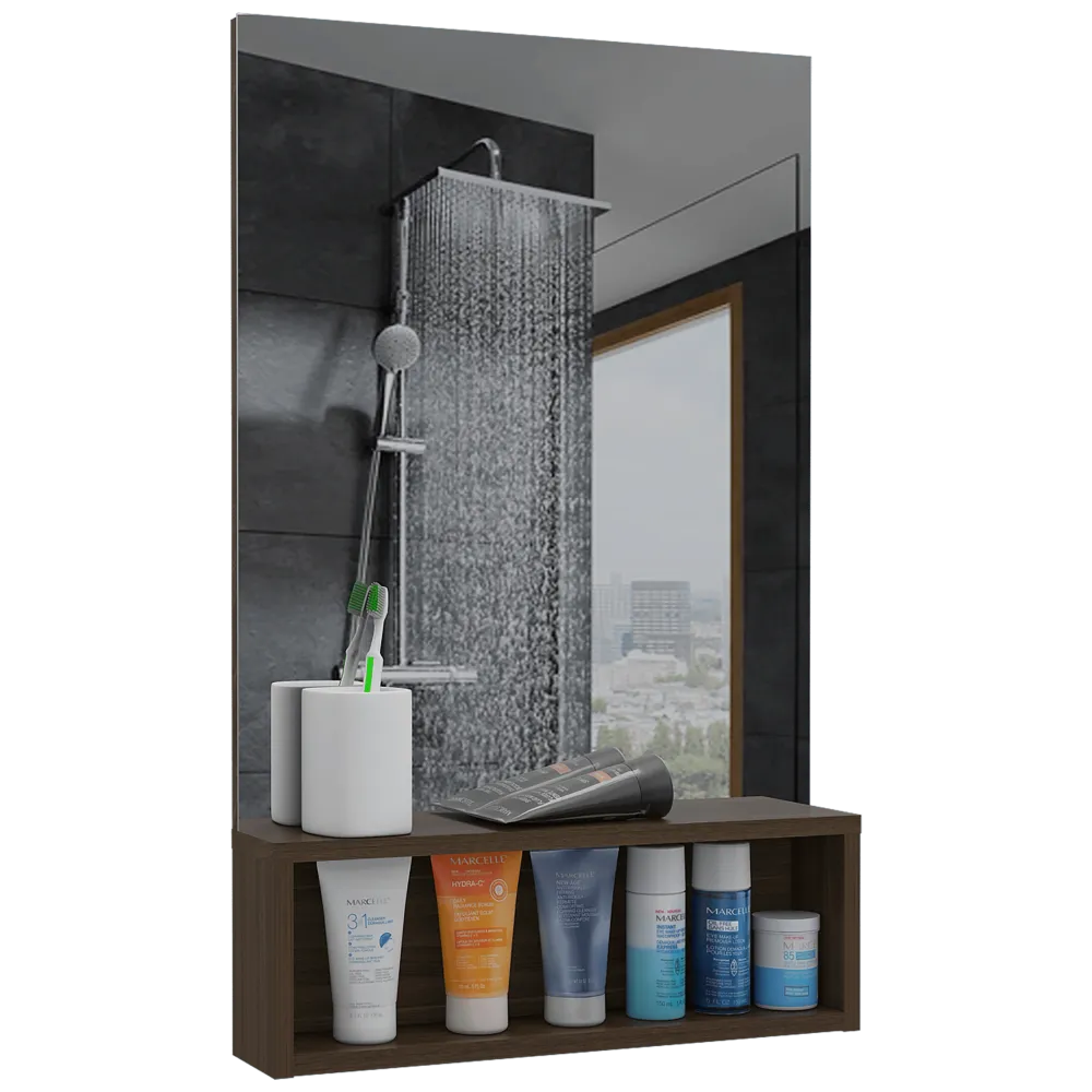 Espejo de Baño Quiles, Moreno, con Un Entrepaño RTA Design