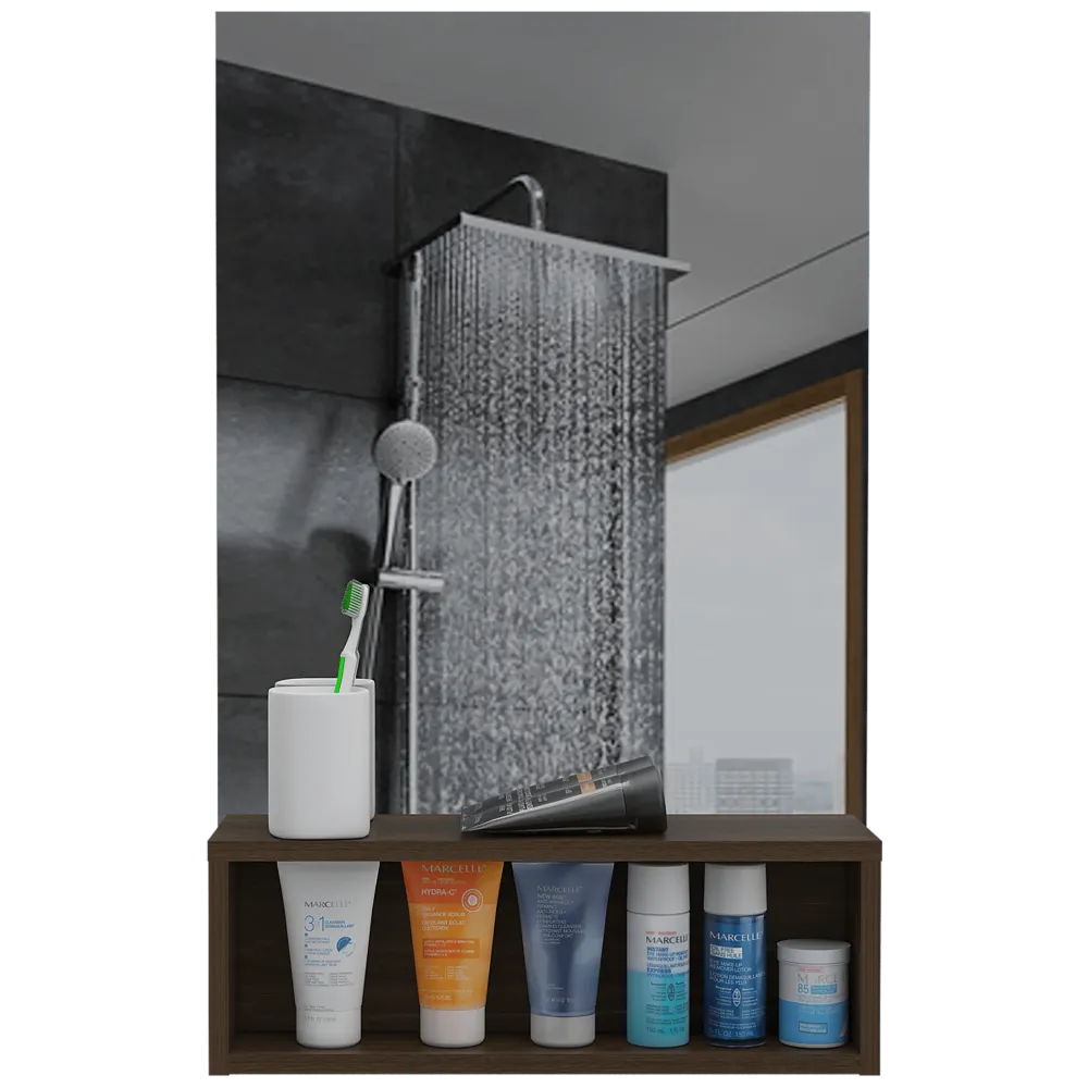 Espejo de Baño Quiles, Moreno, con Un Entrepaño RTA Design